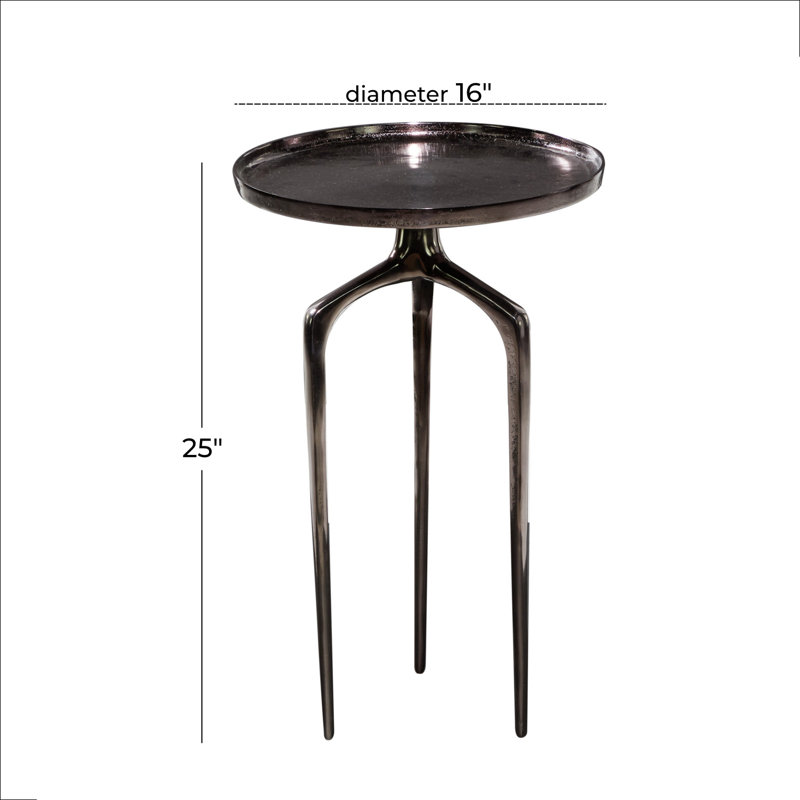 Etta Avenue™ Jericho Aluminum Tray Inspired Top Accent Table with 3